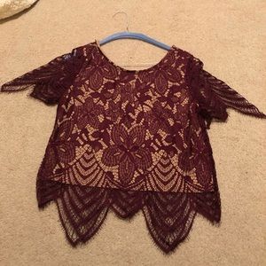Express Burgundy Size S Top